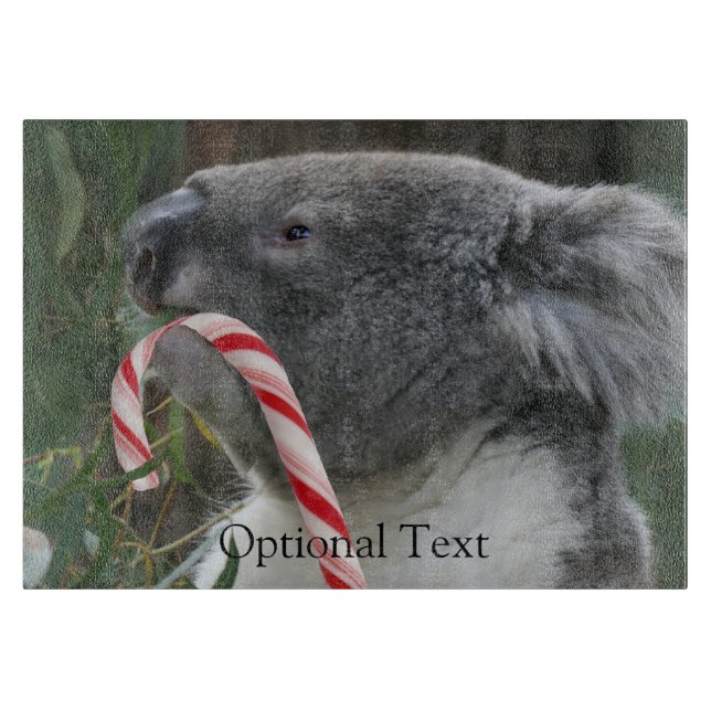 Koala Australian Christmas Candy Cane Cutting Board (Front)