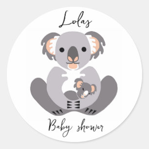 KOALA - Baby Shower - Animal -personalized  Classic Round Sticker