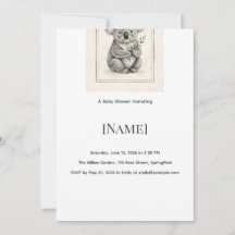 Koala Baby Shower Invitation, Editable