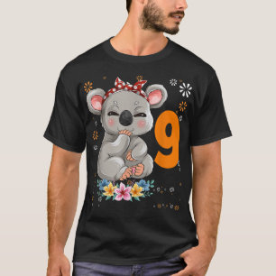 Koala Bear 9th Birthday Girl 9 Year Old Birthday K T-Shirt