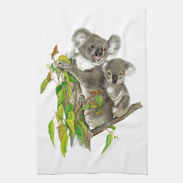 Koala Bear and Joey  Kitchen Towel (Vertical)