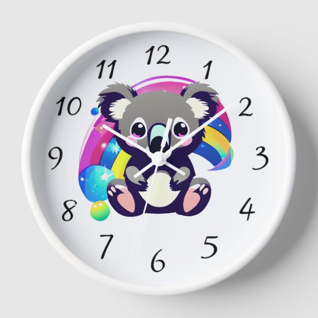Koala Bear and Rainbow Clock (Front)