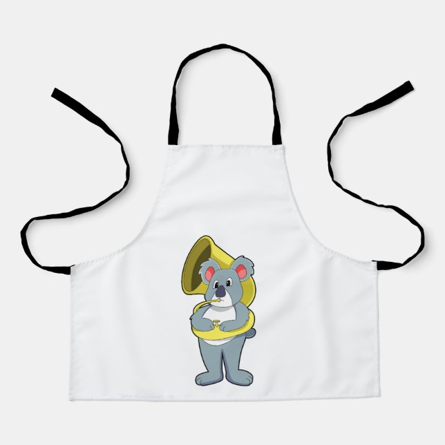 Koala bear at Music with Saxophone.PNG Apron (Front)
