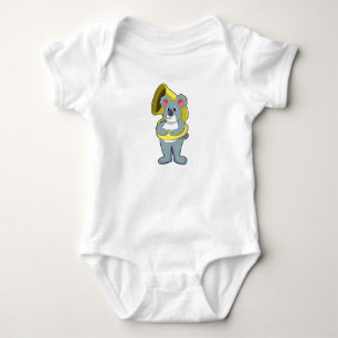 Koala bear at Music with Saxophone.PNG Baby Bodysuit