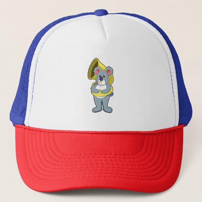 Koala bear at Music with Saxophone.PNG Trucker Hat (Front)
