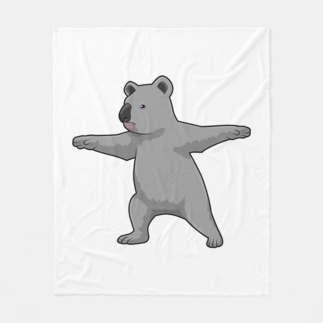 Koala bear at Yoga Fitness Fleece Blanket (Front)