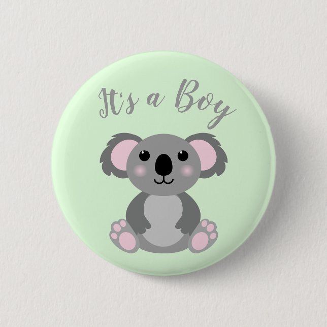 Koala Bear Baby Shower 2 Inch Round Button (Front)