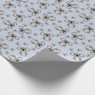 Koala Bear Baby Shower Blue Boy Wrapping Paper