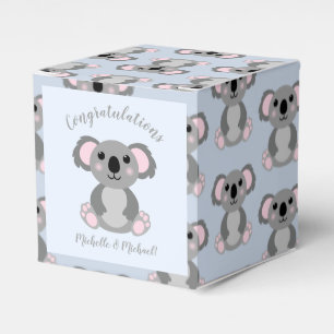 Koala Bear Baby Shower Blue Favor Box