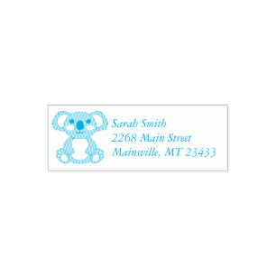 Koala Bear Baby Shower Blue Self-inking Stamp