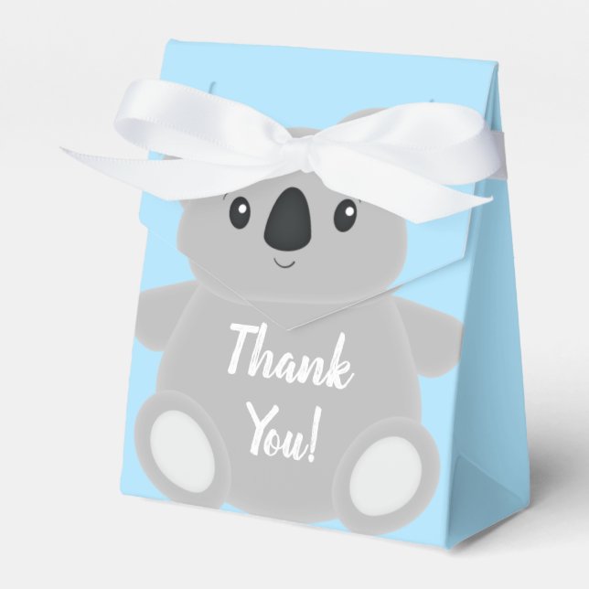 Koala Bear Baby Shower Favor Box (Front Side)