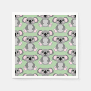 Koala Bear Baby Shower Green Gender Neutral Napkin