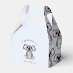 Koala Bear Baby Shower Pink Girl Favor Box