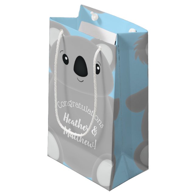 Koala Bear Baby Shower Small Gift Bag (Front Angled)