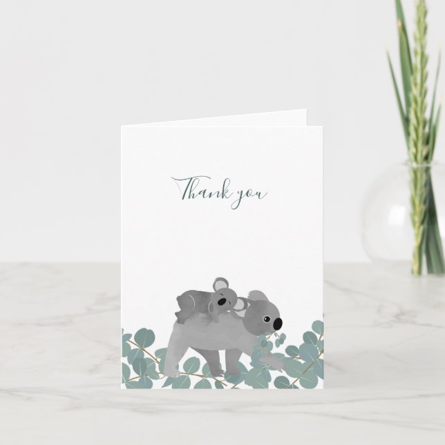 Koala Bear Baby Shower Thank You Card (Front)