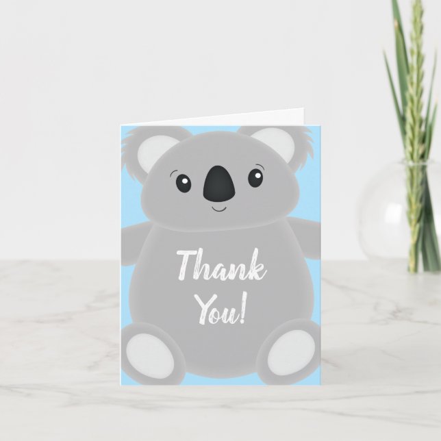 Koala Bear Baby Shower Thank You Card (Front)