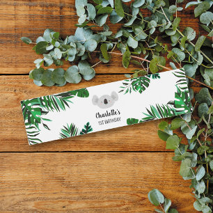 Koala Bear Birthday Water Bottle Label