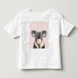 Koala Bear Blowing Pink Bubble gum   Toddler T-shirt