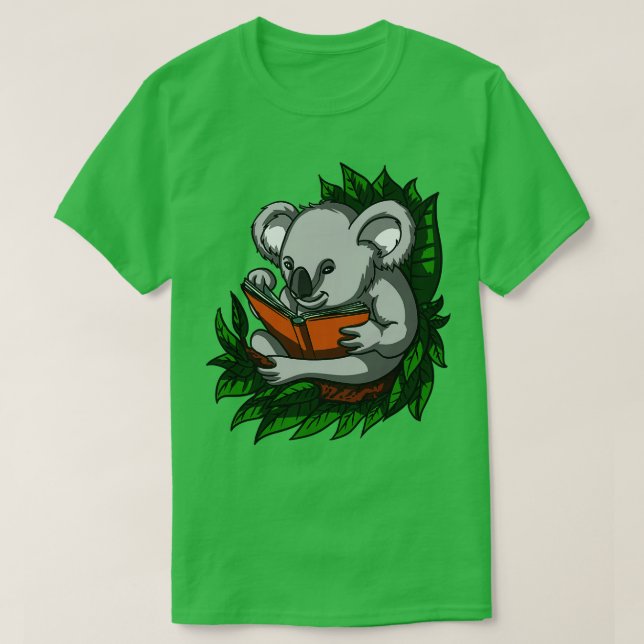 Koala Bear Book Lover T-Shirt (Design Front)