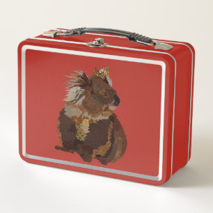 KOALA BEAR & BUTTERFLY METAL LUNCH BOX