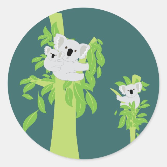 Koala Bear Classic Round Sticker (Front)