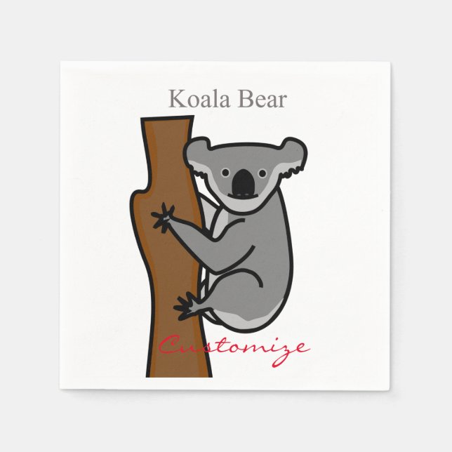 Koala Bear Climbing Tree Thunder_Cove Napkin (Front)