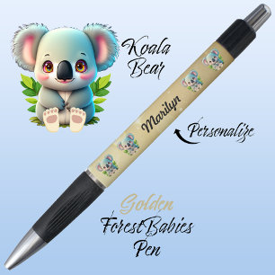 Koala Bear, Colourful Gold, Cute Woodland Animal Pen