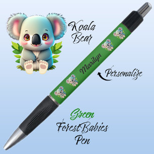 Koala Bear, Colourful Green, Cute Woodland Animal Pen