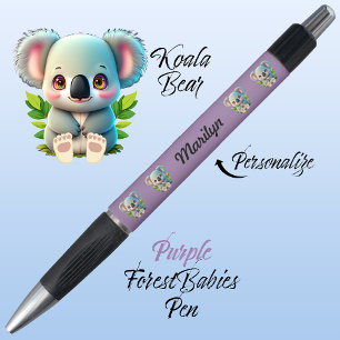 Koala Bear, Colourful Purple, Cute Woodland Animal Pen