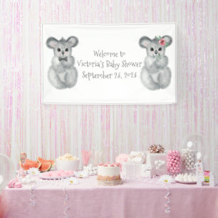 Koala Bear Customized Baby Shower Banner