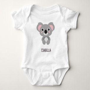 Koala Bear Cute Girls Name Baby Bodysuit