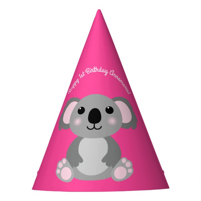 Koala Bear Cute Kid Birthday Party Party Hat (Front)