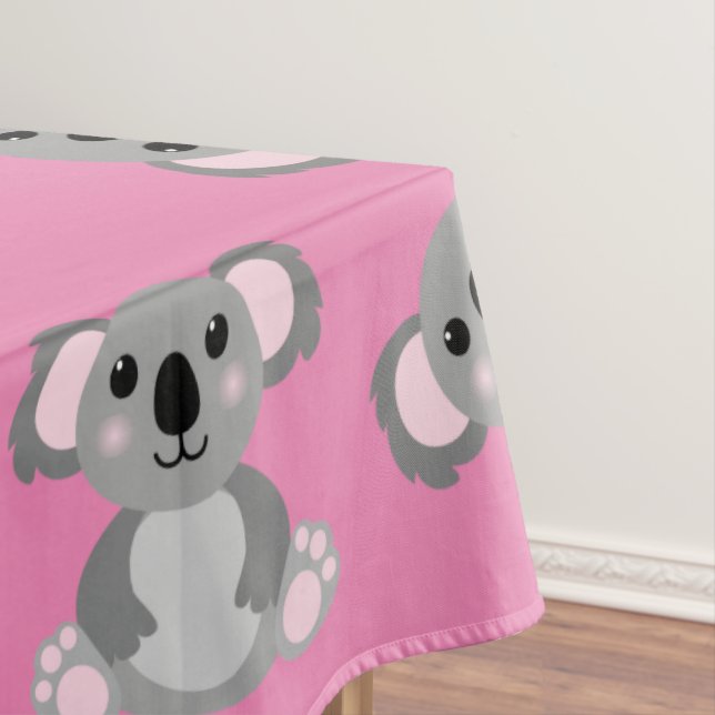 Koala Bear Cute Kid Birthday Party Tablecloth (In Situ)