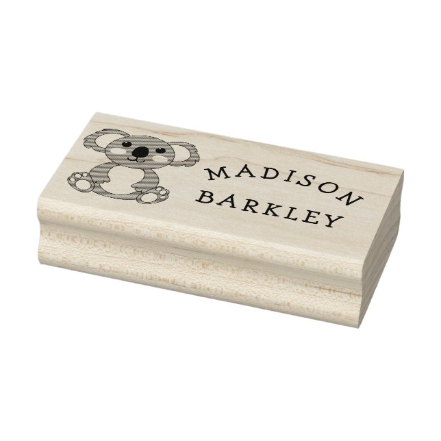 Koala Bear Cute Kid's Adorable Name Rubber Stamp (Stamp)