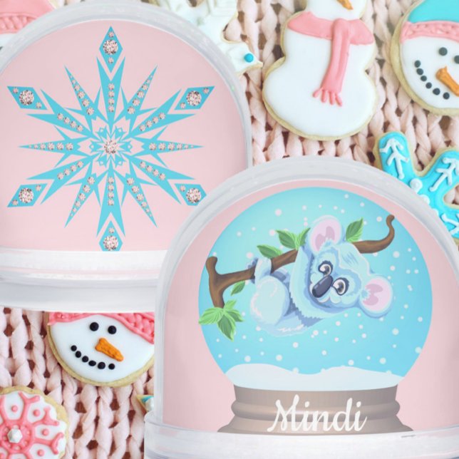 Koala bear cute snow globe pink winter snow globe (Creator Uploaded)