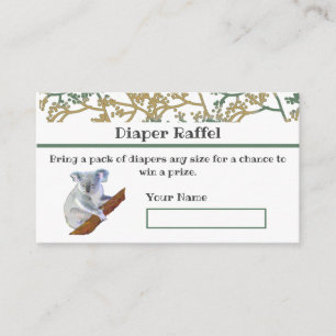 Koala Bear Foilage Raffle Design Enclosure Card