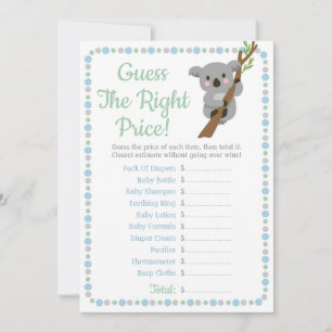 Koala Bear Guess The Right Price Baby Game Blue
