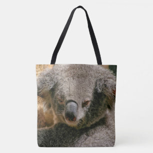 Koala Bear Hanging In The Tree Tote Bag