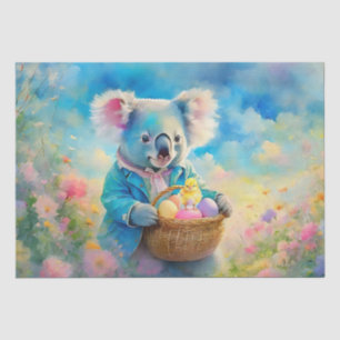 Koala bear holding a basket of Easter eggs Tissue Paper