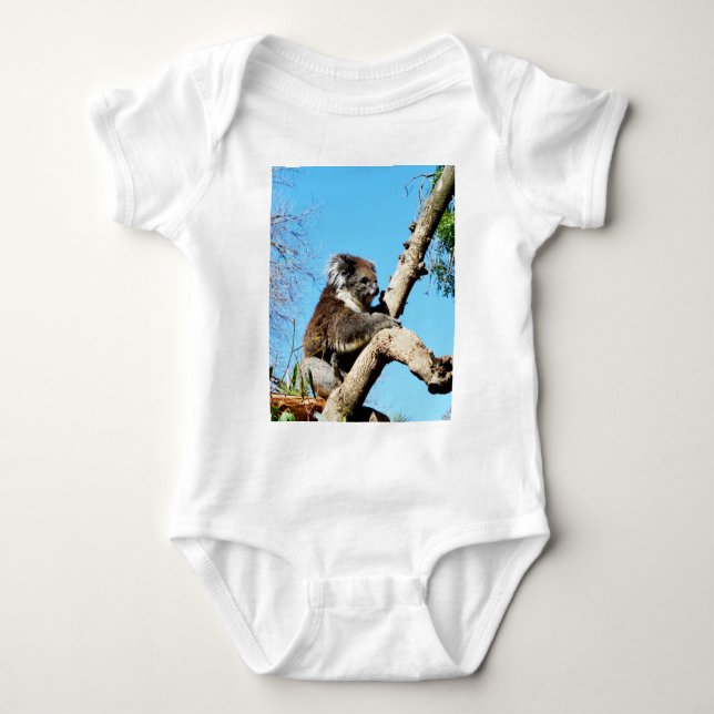 Koala Bear In Old Pine Tree,  Baby Bodysuit (Front)