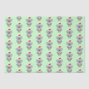 Koala Bear in Santa hat and Decorations Tissue Pap Tissue Paper