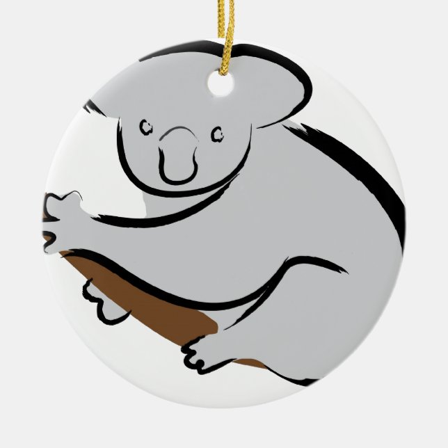 Koala bear in tree ceramic ornament (Front)