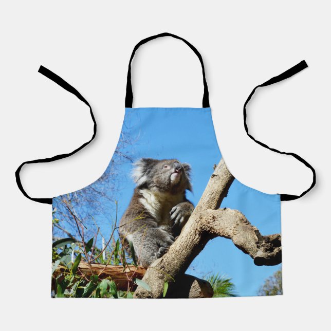 Koala Bear In Tree, Kids Full Print Apron (Front)