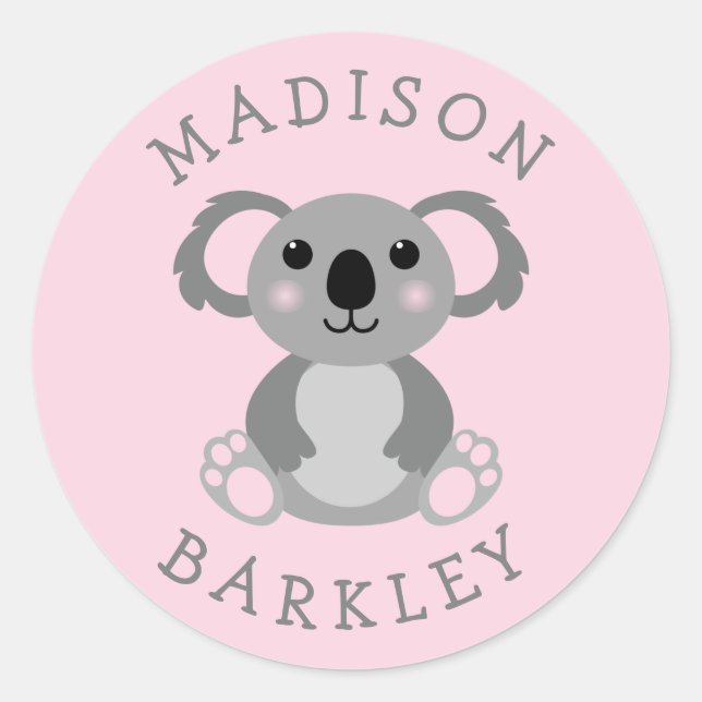 Koala Bear Kid's Cute Envelope Seal Sticker (Front)