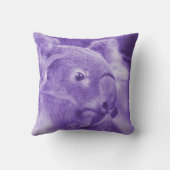 koala bear looking right purple marsupial throw pillow (Back)