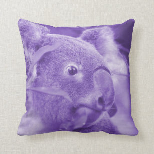 koala bear looking right purple marsupial throw pillow