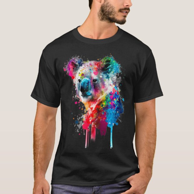 Koala Bear Paint Splatter Australian Animal  Koala T-Shirt (Front)