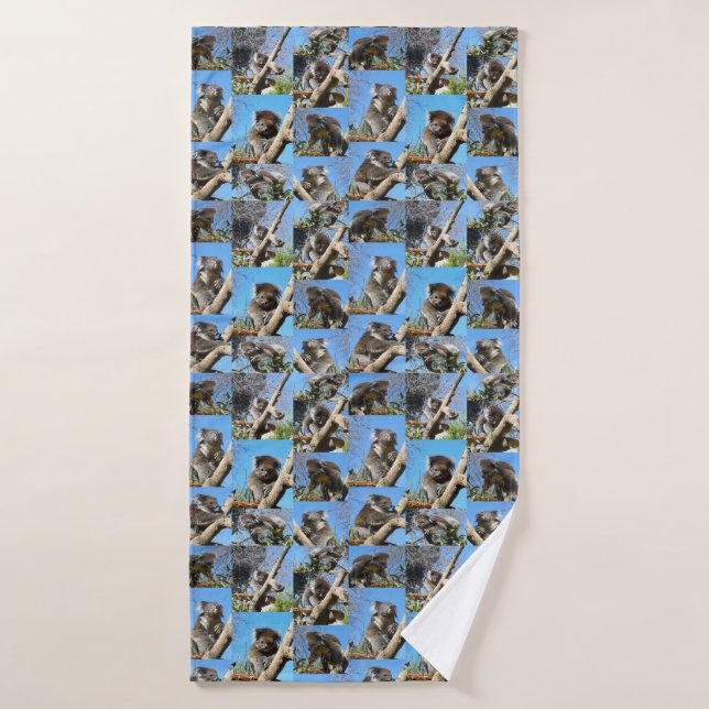 Koala Bear Photo Collage, (Serviette de bain)
