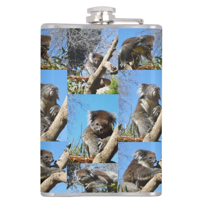 Koala Bear Photo Collage, Hip Flask (Back)