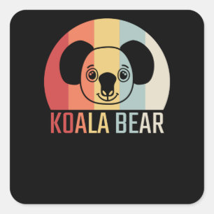 Koala Bear Retro Square Sticker